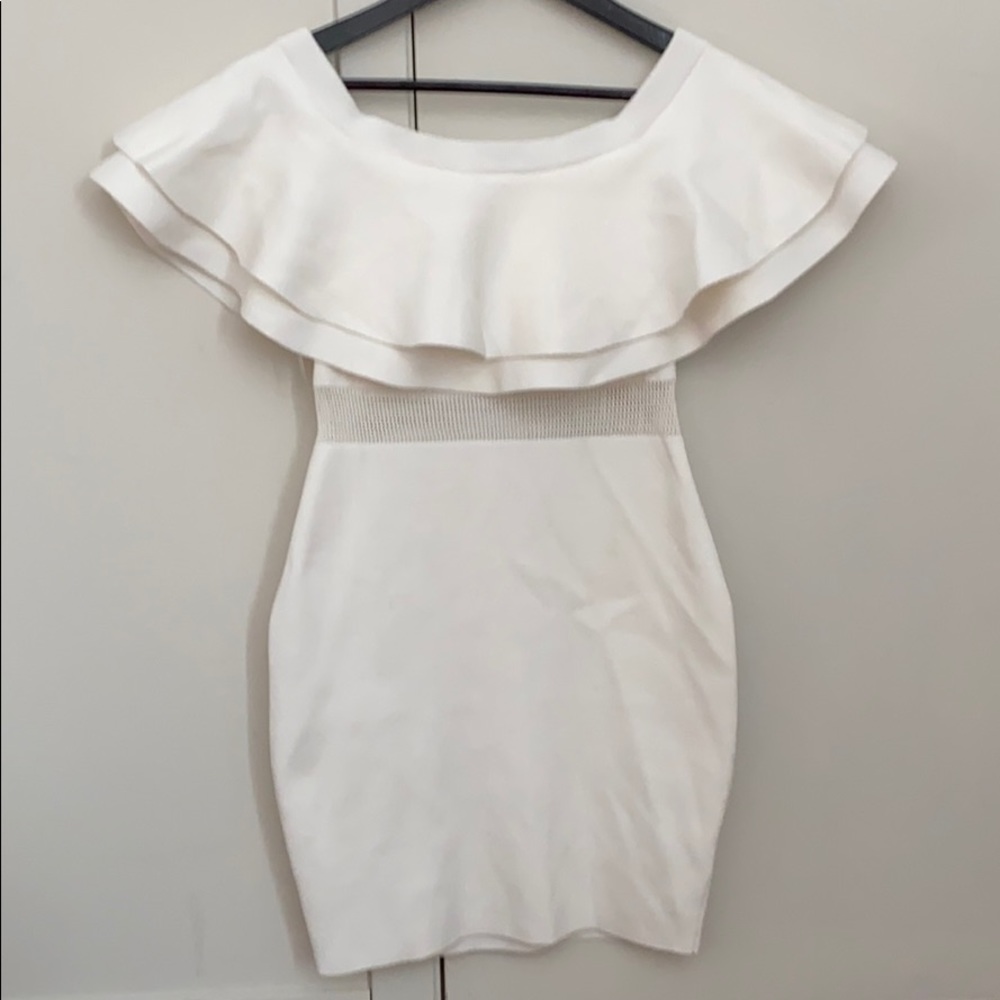 White dreas with cutout.
